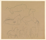 leo-gestel-1891-esboço-folha-estudos-de-cavalos-impressão-de-arte-reprodução-de-belas-artes-arte-de-parede-id-akbhxv9lt