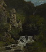 gustave-courbet-1865，风景，带有瀑布，艺术印刷，精美的艺术复制品，墙，艺术，id，akcygdtsw