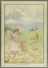henri-nozais-1933-gora-skica-za-dvorišče-deklet-šola-rue-dupleix-15. okrožje-pariske-umetnosti-tisk-likovna-umetnost reprodukcijska stena-art