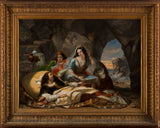 Marcel-Saunier-1839-Don-Juan-und-Haidee-Kunstdruck-Fine-Art-Reproduktion-Wandkunst