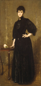 威廉·梅里特追逐1888年，夫人在黑色艺术打印精细艺术再现墙艺术id-akdzl13zz