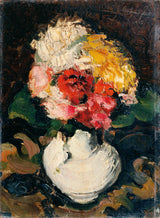 Anton-faistauer-1917-白色花瓶中的花卉花束-艺术印花-精美的艺术复制品-墙-艺术-akejtegn5