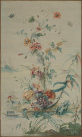 onbekende-18de-eeuse-blomme-en-chinoiserie-kuns-druk-fyn-kuns-reproduksie-muurkuns-id-akesdfsxt
