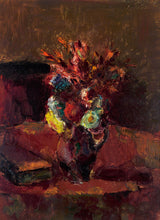 anton-faistauer-1913-blomsterbukett-med-rød-duk-kunsttrykk-fin-kunst-reproduksjon-veggkunst-id-akg9ib3xf
