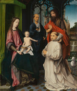 nieznany-1510-dziewica z Dzieciątkiem na tronie-ze-świętymi-hieronimem-i-janem-reprodukcja-sztuki-druku-dzieł-sztuki-id-akgv2a51o