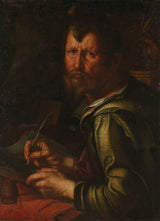 joachim-wtewael-1610-evangelisten-saint-luke-konsttryck-finkonst-reproduktion-väggkonst-id-aki25riu4