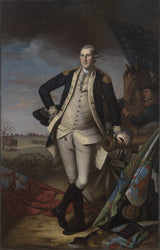 查爾斯·威爾遜·皮爾-1781-喬治·華盛頓在普林斯頓之戰-藝術印刷品-精美藝術-複製品-牆藝術-id-akjo2yo72