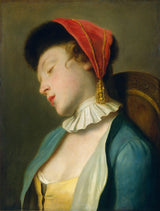 pietro-rotari-1762，一个正在睡觉的女孩艺术印刷精美的艺术复制品墙壁艺术id-akk3t3jnr