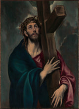 엘-그레코-1577-그리스도-십자가를 들고 예술-인쇄-미술-복제-벽-예술-id-akktjntg8