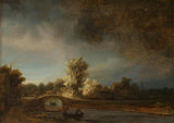 伦勃朗-范-瑞恩-1638景观与石桥艺术印刷精美的艺术再现墙艺术id-akl9q75hl