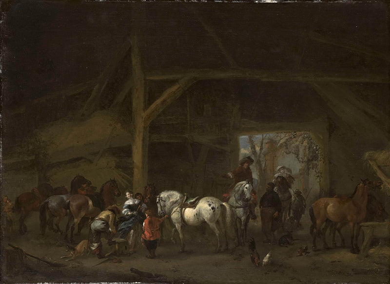 philips-wouwerman-1650-a-horse-stable-art-print-fine-art-reproduction-wall-art-id-akleek1lq