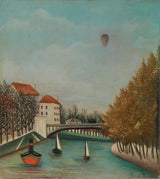 亨利·卢梭-1908-塞夫尔桥景观研究-塞夫尔桥景观素描-艺术印刷-美术复制-墙艺术-ID- AKMEAX0OD