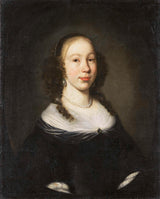 nicolaes-maes-1665-portræt-af-en-ung kvinde-kunsttryk-fin-kunst-reproduktion-vægkunst-id-akn6so9xq
