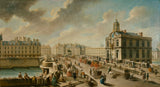 nicolas-jean-baptiste-raguenet-1777-pont-neuf-i-pompa-samarytanki-widziana-z-quai-de-la-megisserie-art-print-fine- reprodukcja-sztuka-sztuka-ścienna