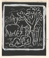 leo-gestel-1891-landmand-hviler-under-et-træ-i-en-eng-med-køer-kunsttryk-fin-kunst-reproduktion-vægkunst-id-akpkuihpy