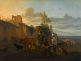未知-1652-意大利风景与士兵艺术印刷精美艺术复制品墙艺术 id-akrxdvhou