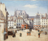 匿名-1830-聖米歇爾橋和城市-1830-藝術印刷品美術複製品牆藝術