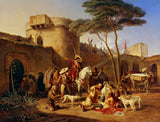 卡爾威廉弗賴赫爾馮海德克-1840-西班牙遊擊隊在堡壘藝術印刷品美術複製品牆藝術 id-aksoogune