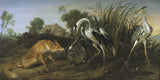 frans-snyders-fox- visiting-heron-art-print-fine-art-reproduction-ukuta-id-aktl8ekte