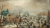 亨德里克·阿弗坎普-1608-冬季景觀與溜冰者藝術印刷美術複製品牆藝術 id-akugp954t