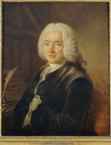 克洛德·普金·德·聖奧賓-1730年-查爾斯·讓·弗朗索瓦·埃諾-1685-1770年總統肖像-法國藝術學院藝術印刷美術法官成員複製牆藝術