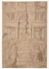 adriaen-pietersz-crabeth-1500-salomon-adora-um-ídolo-impressão de arte-reprodução de belas artes-arte-de-parede-id-al1ikc8b5