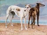 gustave-courbet-1866-the-greyhounds-of-the-comte-de-choiseul-art-print-fine-art-reproducēšana-wall-art-id-al1knw3r3