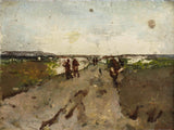 george-hendrik-breitner-1880-landskap-naby-waalsdorp-met-soldate-op-maneuver-kunsdruk-fynkuns-reproduksie-muurkuns-id-al2q6nbke
