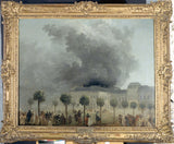 Hubert-Robert-1781-the-fire-at-the-opera-from-the-gardens-of-the-palais-Royal-8-june-1781-art-print-fine-art-reproduction-wall-art