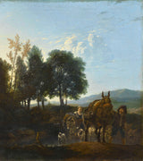 卡雷爾·杜雅爾丁-1650-景觀與騾子藝術印刷美術複製牆藝術 id-al4olcsnk