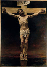 利昂·邦纳（Leon-Bonnat）1874年，基督在十字架上打印艺术精美的艺术复制品墙上的艺术