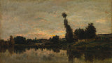 Charles-francois-daubigny-1866-zachód słońca nad rzeką-oise-sztuka-druk-reprodukcja-dzieł sztuki-wall-art-id-al9du1xcn