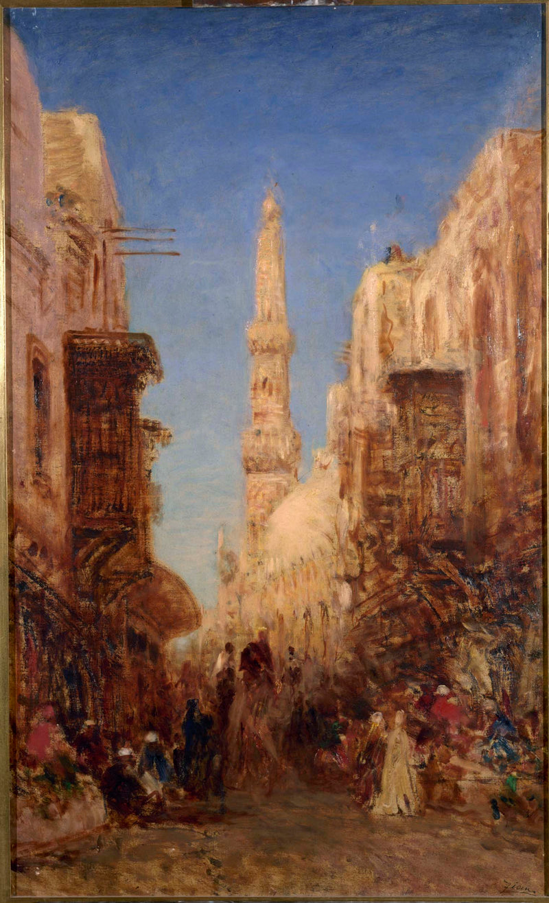 felix-ziem-1885-street-of-old-cairo-art-print-fine-art-reproduction-wall-art