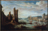 anonimowy-1625-wieża-nesle-wielka-galeria-i-luwr-widziana-z-pont-neuf-1630-obecna-pierwsza-dzielnica-sztuka-druk-dzieła- reprodukcja-sztuka-ścienna