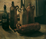 Vincent-van-Gogh-1884-Stillleben-mit-fünf-Flaschen-Kunstdruck-Fine-Art-Reproduktion-Wandkunst-ID-ala95cd73