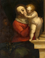 盧卡-坎比亞索-1565-麥當娜和孩子與施洗者約翰藝術印刷精美藝術複製品牆藝術 id-ala9dmku0