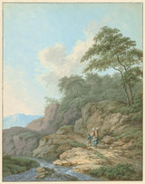 paisagem-desconhecida-1700-com-mulher-e-menino-em-movimento-impressão-de-arte-reprodução-de-belas-artes-arte-de-parede-id-albz0im7m