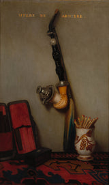 亞歷山大-加布里埃爾-德坎普斯-1858-靜物-帶煙斗和火柴的藝術印刷精美藝術複製品牆藝術 id-alc11valx