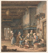 christina-chalon-1758-wnętrze-z-chłopską rodziną-około-stołu-druk-reprodukcja-dzieł sztuki-sztuka-ścienna-id-alc9e57tg