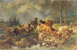 franz-xaver-von-pausinger-1897-mägine maastik-lehmadega-kunst-print-kaunid-kunst-reproduktsioon-seina-art-id-alcao0kxc