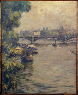Frank-milton-armington-1914-the-pont-du-carrousel-stampa-d'arte-riproduzione-d'arte-arte da parete