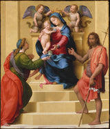朱利亚诺·迪·皮耶罗·迪·西蒙·布贾尔迪尼-1523-麦当娜和孩子与圣徒玛丽·抹大拉和约翰·施洗者一起登基-艺术印刷品美术复制墙-艺术-id-algaunr8m