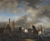 philips-wouwerman-1650-abreuvoir-chevaux-près-d'une-limite-marqueur-art-print-fine-art-reproduction-wall-art-id-algjbbvtm