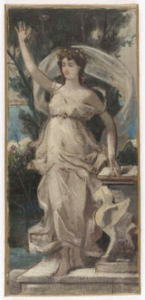 Louis-Hector-leroux-1888-szkic-dla-hoteli-listów-salon-miasto-paryża-elokwencja-sztuka-druk-dzieła-reprodukcja-sztuka-ścienna