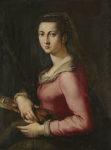 pier-francesco-foschi-1560-porträtt-av-en-kvinna-som-sankt-katherina-konsttryck-finkonst-reproduktion-väggkonst-id-algpk07o8