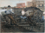 喬治·亨德里克·布萊特納-1900-勞工在雅各布-範-藝術印刷品-精美藝術-複製品-牆藝術-id-algqp263p 上拉著一輛載滿重物的手推車