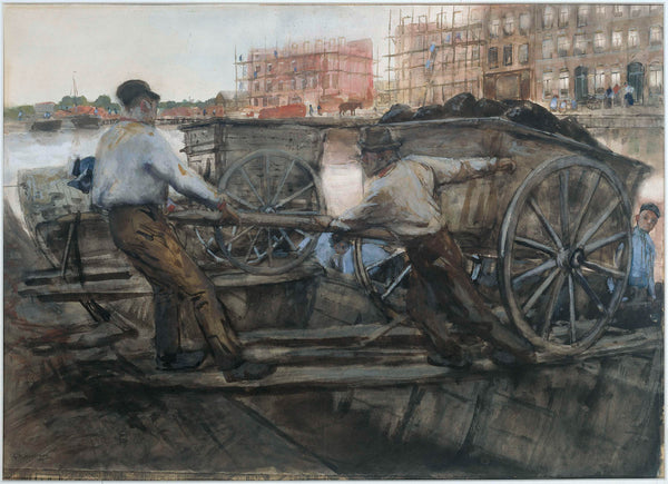 george-hendrik-breitner-1900-labourers-pulling-a-heavily-laden-cart-on-jacob-van-art-print-fine-art-reproduction-wall-art-id-algqp263p