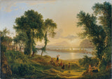 約瑟夫·反叛-1819-日落在坎皮弗萊格雷對普羅西達和伊斯基亞群島的日落藝術印刷藝術複製品牆藝術 id-ali6oos7h