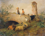 leopold-brunner-dj-1849-男孩和女孩與綿羊和山羊藝術印刷精美藝術複製牆藝術 id-alkl6hehx