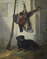 吉恩-巴蒂斯特·欧德里（Jean-Baptiste-oudry）1740年，达克斯猎犬-皮尔与死人的游戏和步枪的艺术印刷精美的艺术复制品-壁画-艺术-alkrz79tr